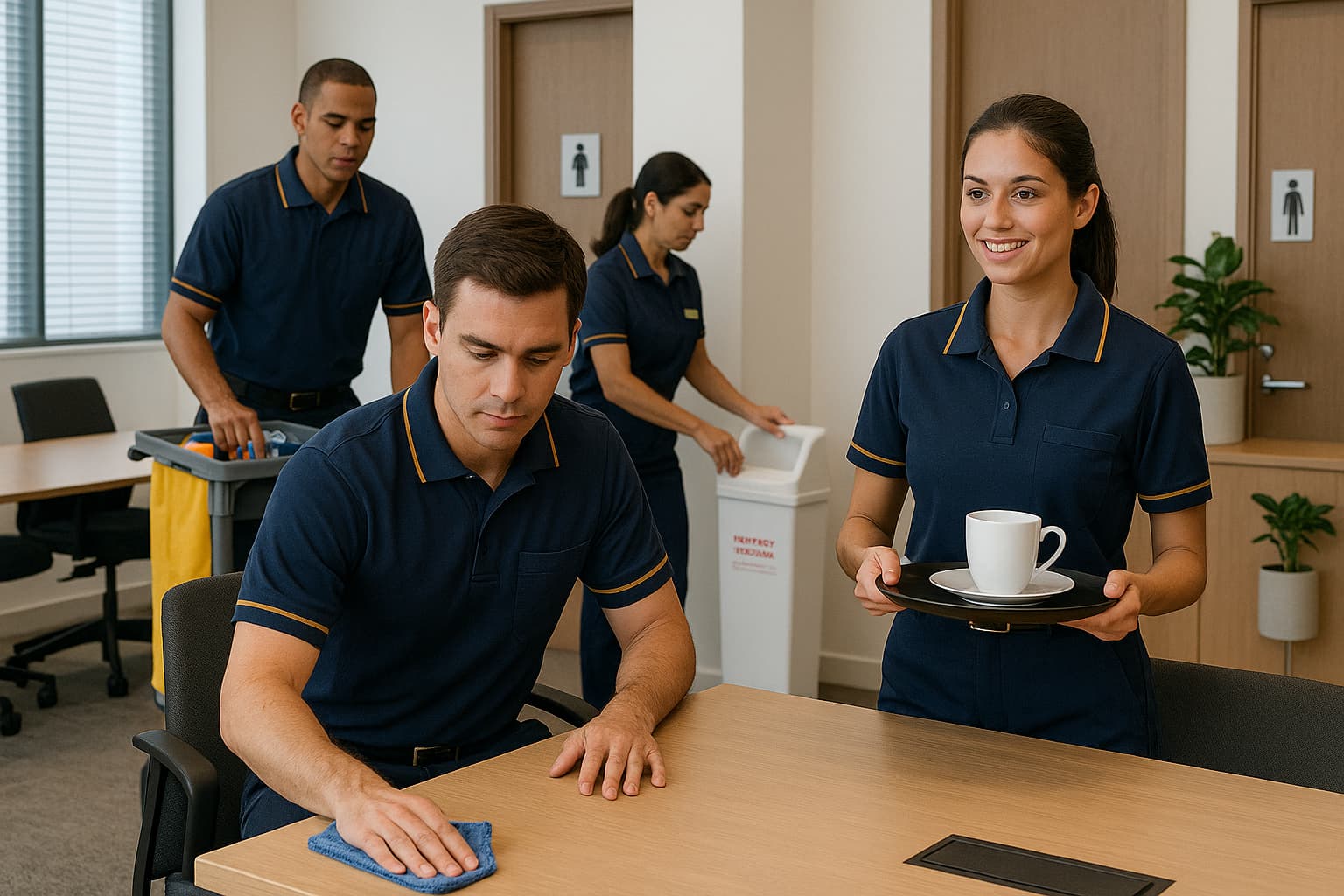 Person cleaning kitchen with spray bottle